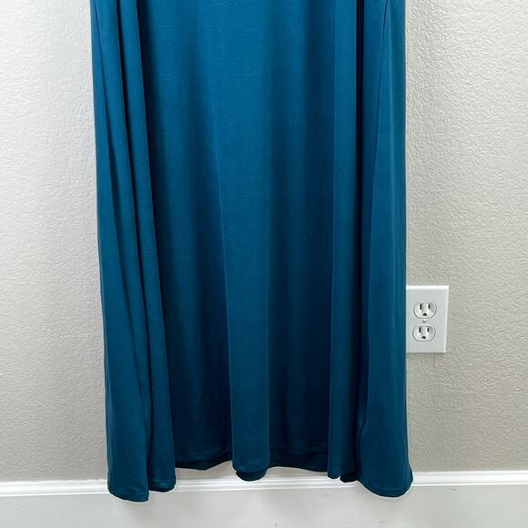 24seven Teal Blue Sleeveless Scoop Neck Tank Long Casual Maxi Dress Plus 3X NWT - Picture 8 of 15